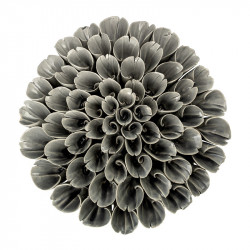 Fleur grise grès D18xH6 cm