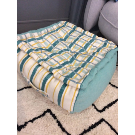 Pouf 40*40 vert jaune