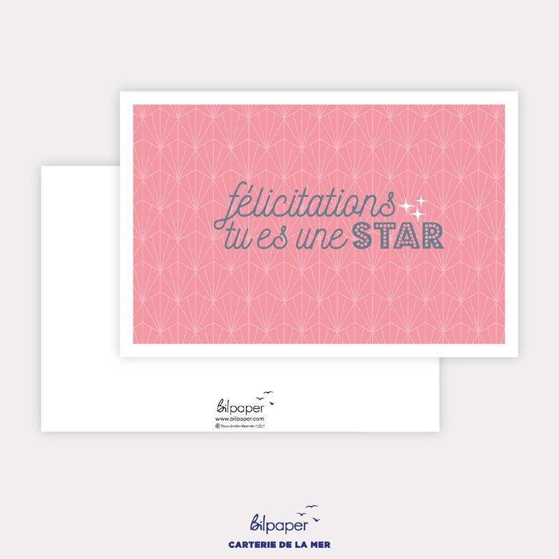 Carte félicitations tu es une star