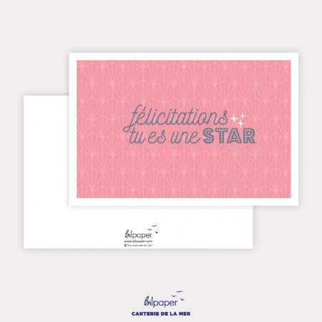 Carte félicitations tu es une star