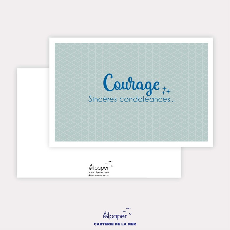 Carte courage sincères condoléances