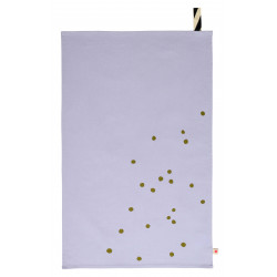 Torchon lilas pois or