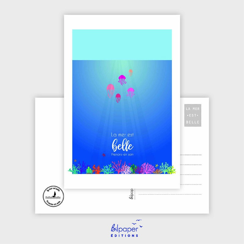 Carte la mer est belle (poulpe)