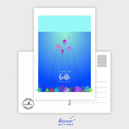 Carte la mer est belle (poulpe)