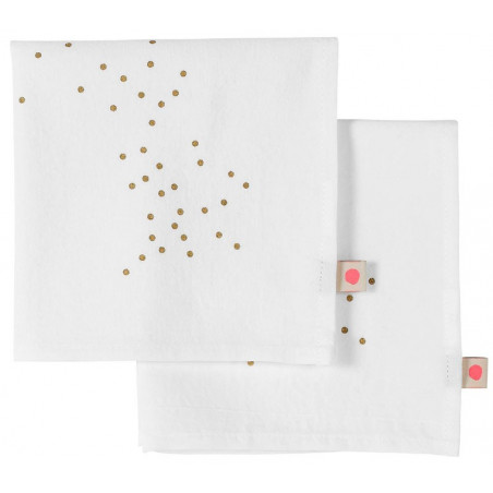 set de 2 serviettes 40*40 lina milk pluie or