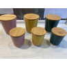 Pot petit modèle et couvercle bambou bicolore rose