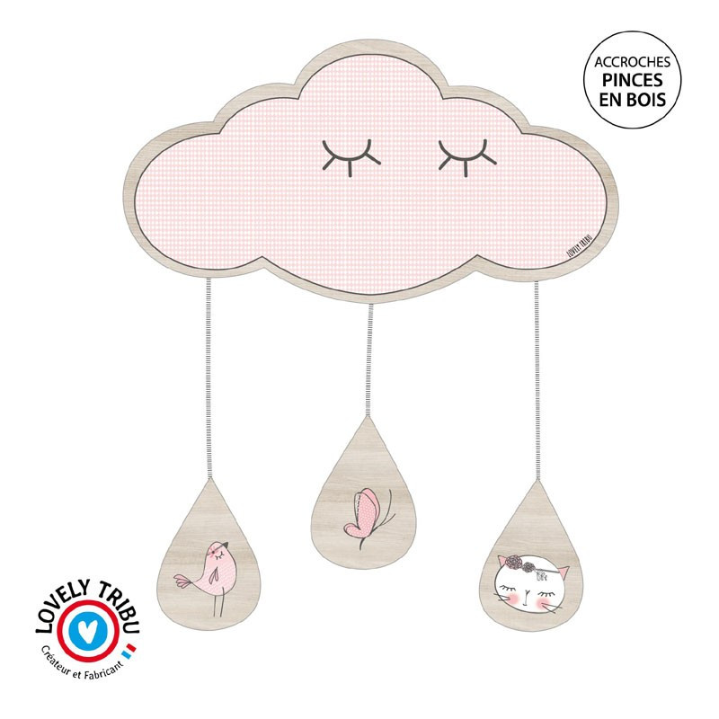 nuage rose porte photo 3 vues, collection rose tendre