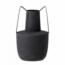 Vase noir en metal D12.5 * H20.5 cm