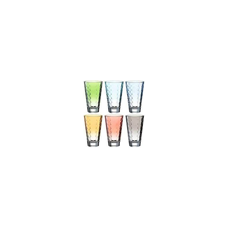 6 Verres optic pastel assorti