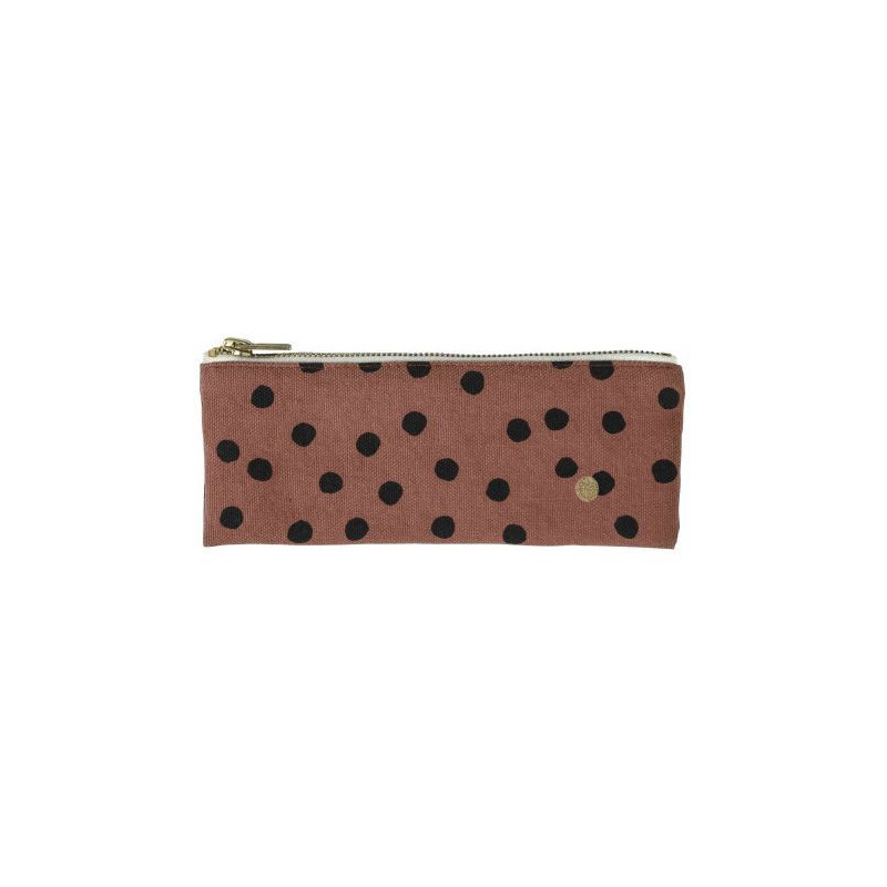 trousse de bureau polka rhubarbe