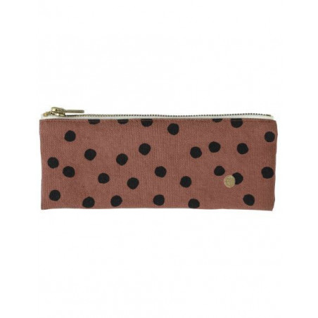 trousse de bureau polka rhubarbe