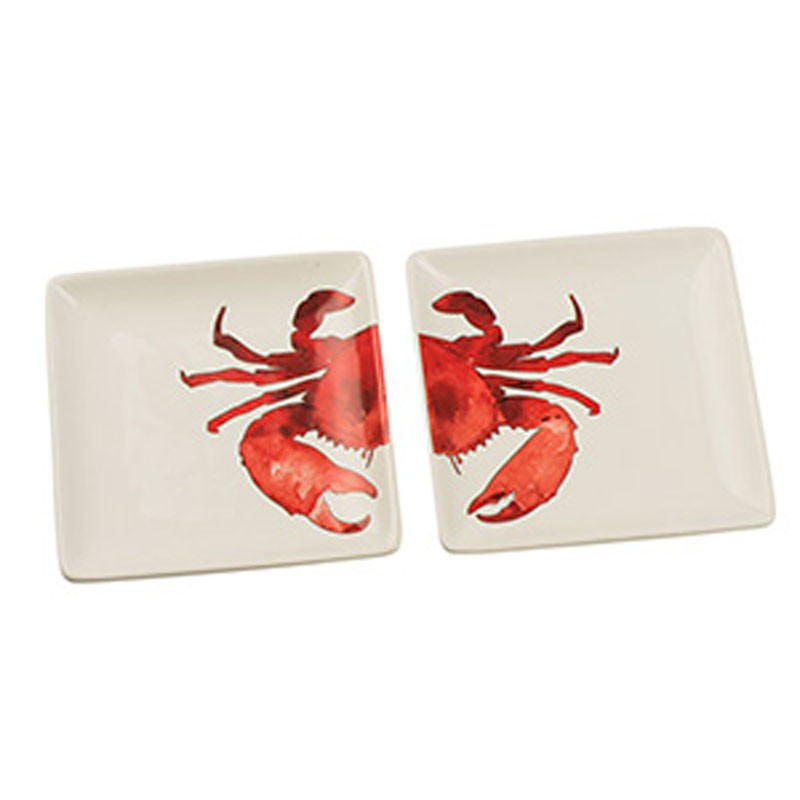 set de deux plats crabe 15*15 cm