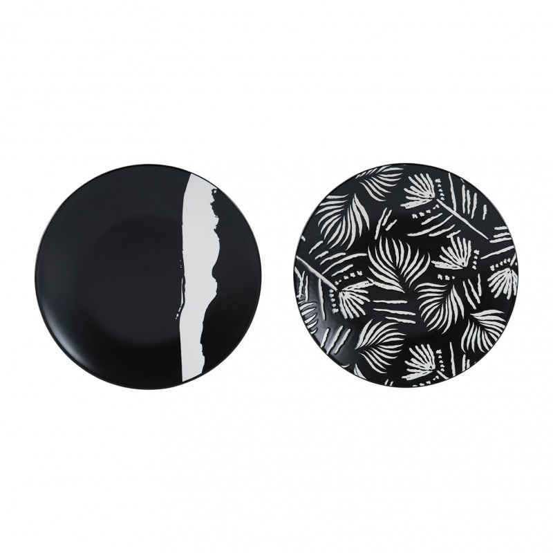 assiette plate bronze noir et blanc D27