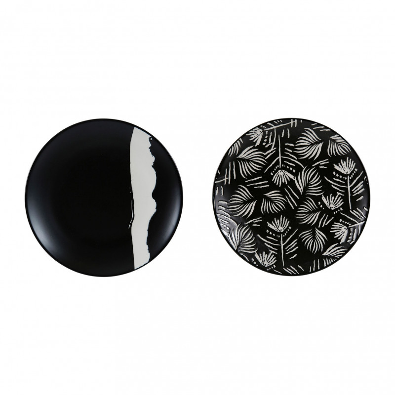 assiette dessert bronze noir et blanc D21