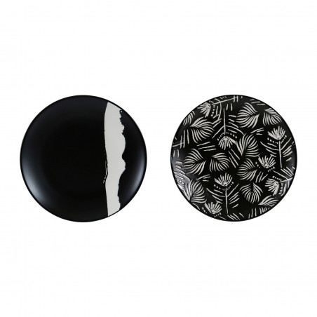 assiette dessert bronze noir et blanc D21