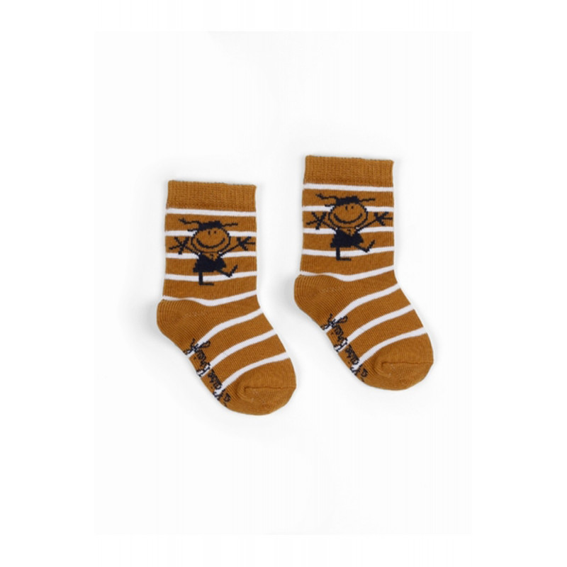 Chaussettes bebe A l'aise Breizh RAYE MARRON