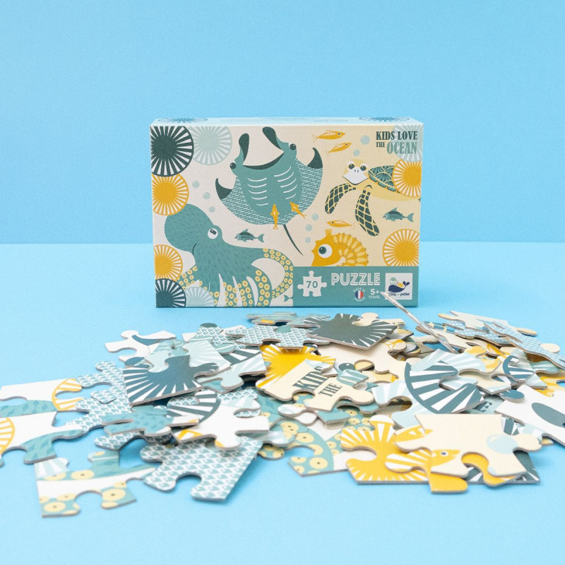 puzzle 70 pieces 42*28cm Kids love the ocean Coq en Pâte
