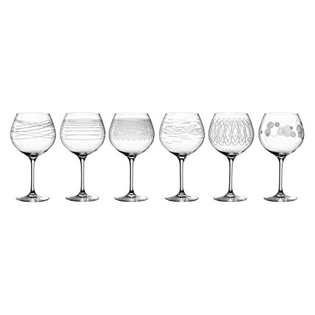 Ensemble de 6 verres à bourgogne gravés CASELLA