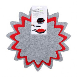 feuilles de protection fleur *3 gris et rouge