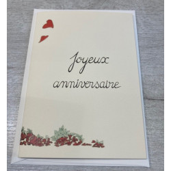 Carte postale bretonne coeur couleur joyeux anniversaire et enveloppe