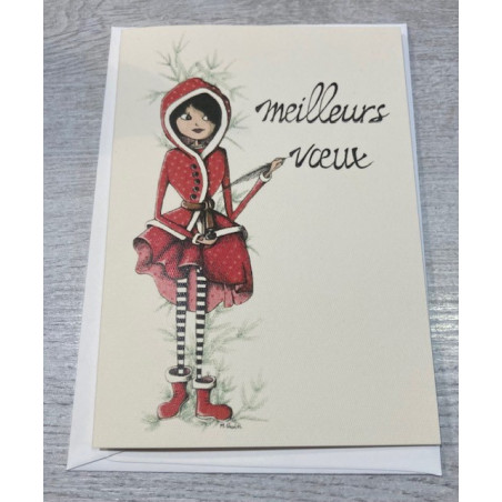 Double carte meilleurs voeux et enveloppe