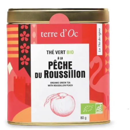 Thé vert pêche 80g Bio - Thé des régions