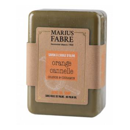 Savonnette 150g écorces d'orange et cannelle sans palme Marius Fabre