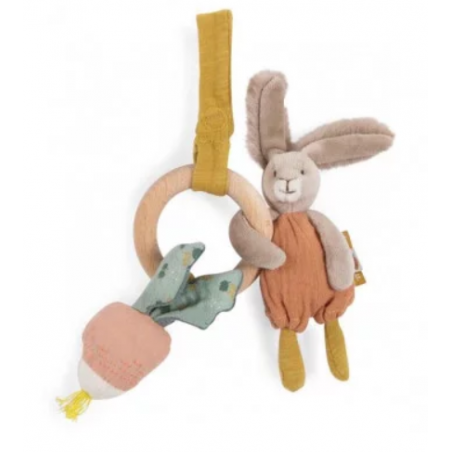 hochet anneau bois lapin trois petits lapins Moulin Roty