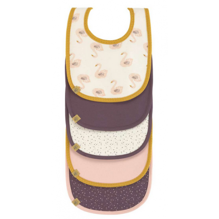 lot de 5 bavoirs éponge cygne Lassig