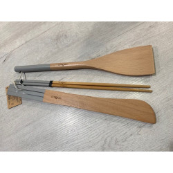 ustensile bois baguette/spatule/pince PERLE cookut