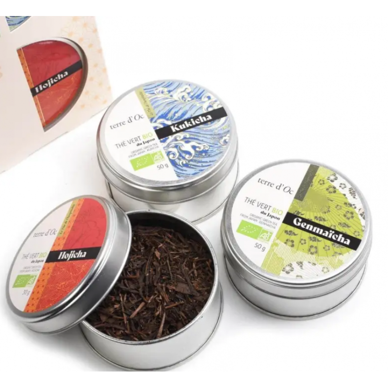 Coffret 3 thés japonais Terre d'Oc