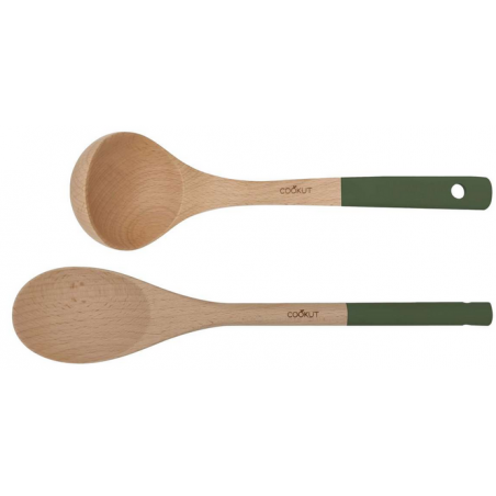 ustensiles louche et cuillere en bois COOKUT fougere