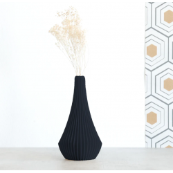 Vase Ailettes MK Design small noir