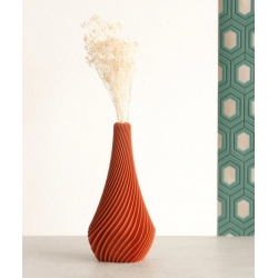 Vase Ailettes twist MK Design small terracotta