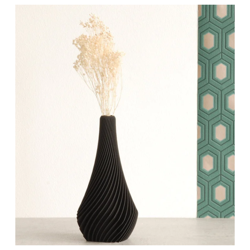 Vase Ailettes twist MK Design small noir