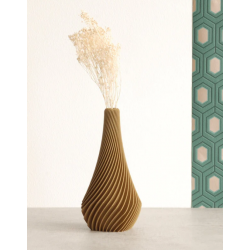 Vase Ailettes twist MK Design small olive