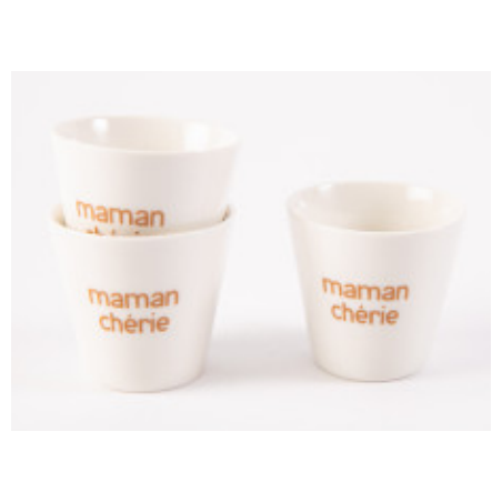 mini gobelet blanc 90ml "Maman chérie" Sophie Janière