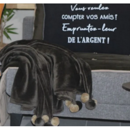 Plaid velours tarmac 130*170