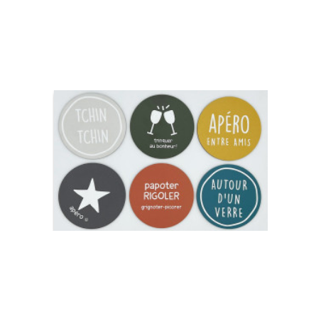 6 dessous de verre "Apéro entre Amis"