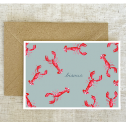 Carte postale Les homards Bleu coquille