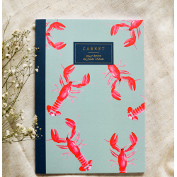 carnet Bleu coquille les homards rouges Grand modèle