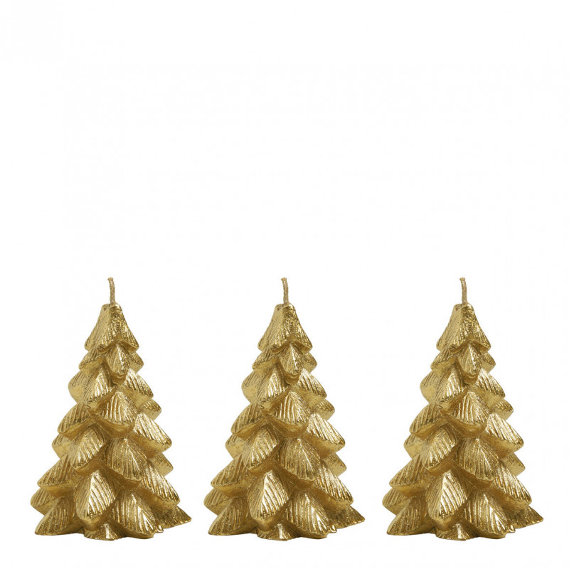 Set de 3 bougies sapins
