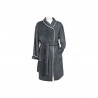 Peignoir long Moelleux 205 taille L charbon surpiqure lin