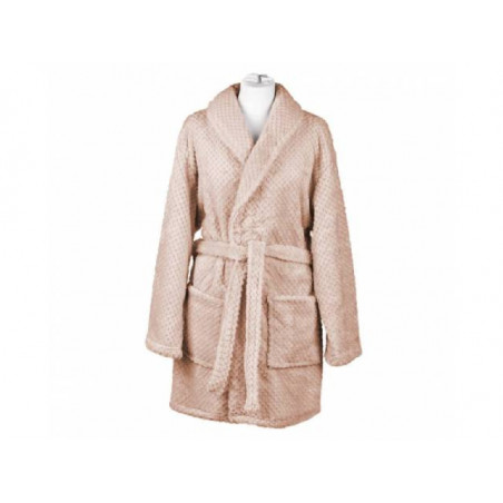 Peignoir long Moelleux taille L, rose nude