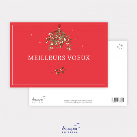 Carte meilleurs voeux sous le gui