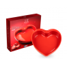 Plat four céramique coeur rouge 26 cm PEUGEOT