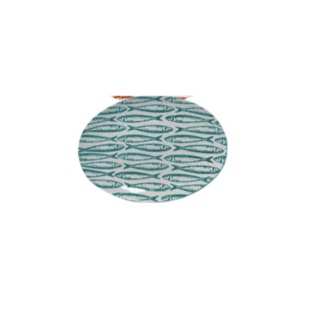 Plat ovale turquoise petites sardines DURO