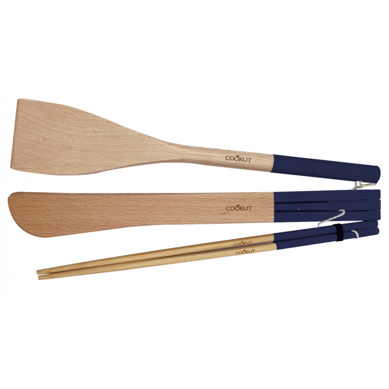 ustensile bois baguette/spatule/pince MYRTILLE cookut