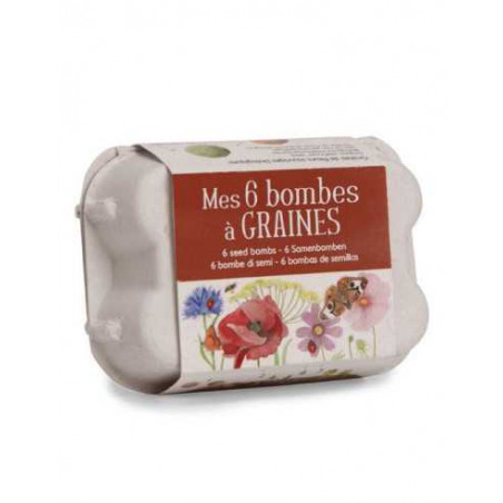 boite à oeufs 6 bombes à graines le jardin du moulin