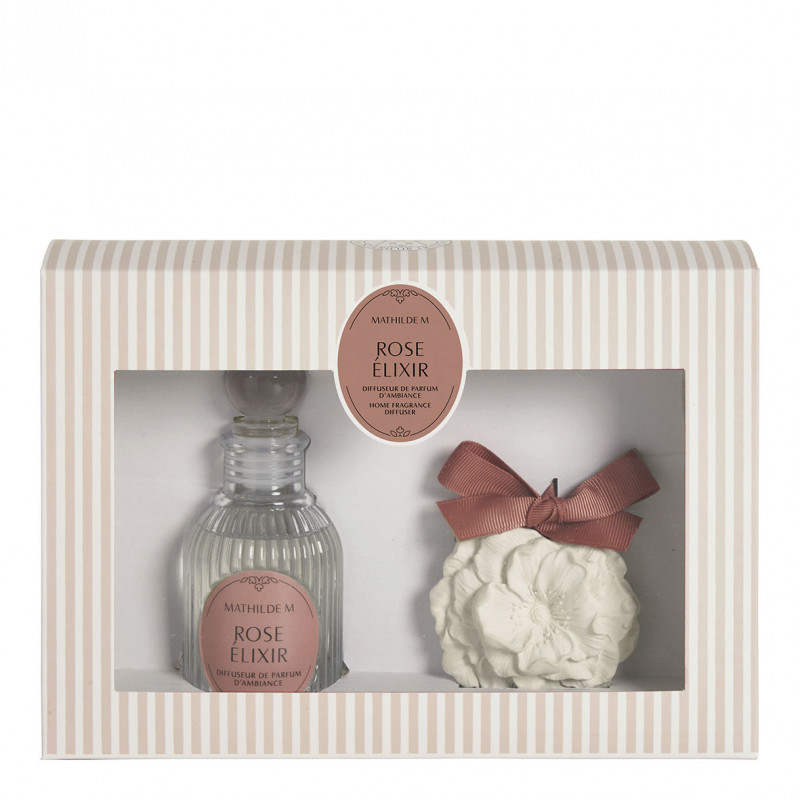 coffret Les Intemporelles diffuseur de parfum 90 ml et décor rose elixir
